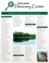 Annual Donors Report 2009 (PDF) - North Lakeland Discovery Center