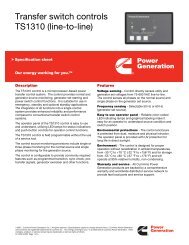 Transfer switch controls TS1310 (line-to-line) - Cummins Inc.