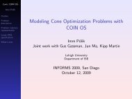 Modeling Cone Optimization Problems with COIN OS - Imre Polik