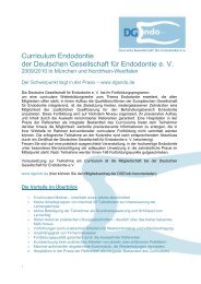 Curriculum Endodontie der Deutschen Gesellschaft für ... - DGET
