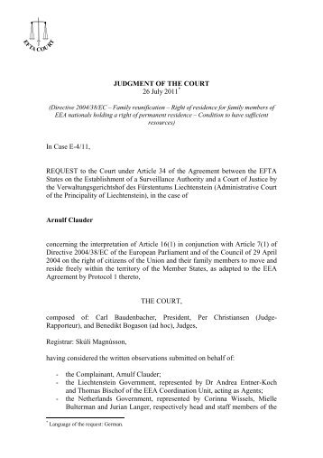 Judgment of the Court in English - EFTA Court