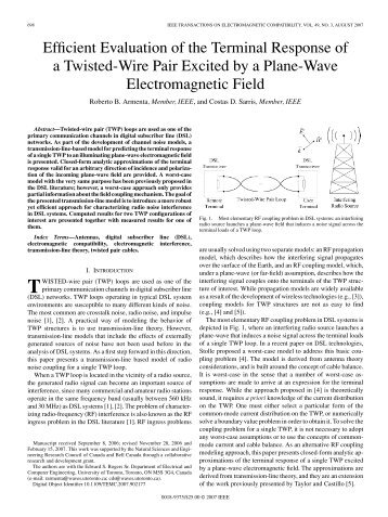 Efficient Evaluation of the Terminal Response of a Twisted-Wire Pair ...