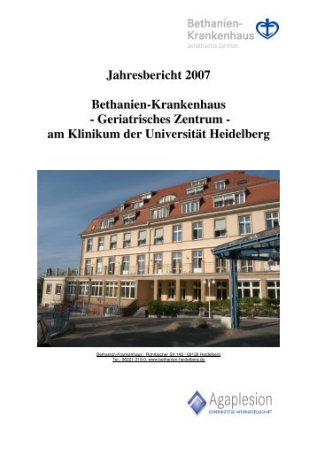 Jahresbericht 2007 - AGAPLESION BETHANIEN KRANKENHAUS ...