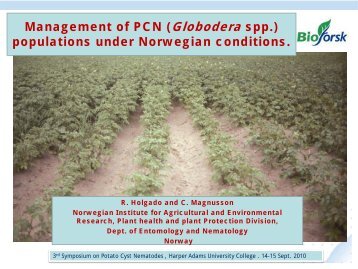 Management of PCN (Globodera spp.) populations under ...