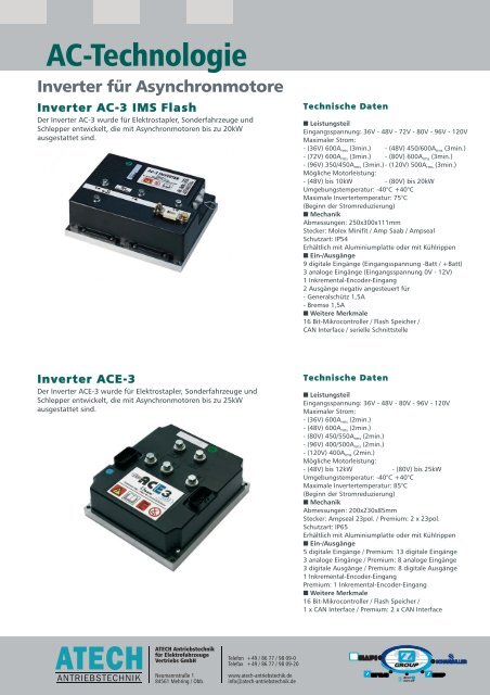 Gesamtübersicht Steuerungen für Asynchronmotore - Atech ...