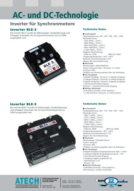 Gesamtübersicht Steuerungen für Asynchronmotore - Atech ...