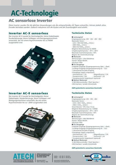 Gesamtübersicht Steuerungen für Asynchronmotore - Atech ...