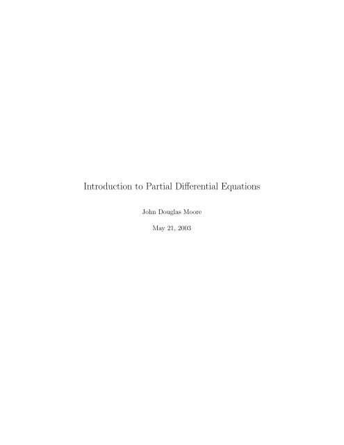 Partial differential equations are often used to construct models of ...