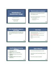 Introduction to Questionnaire Design - Survey Research Laboratory