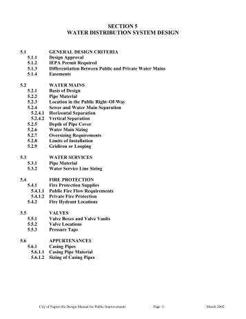 section 5 water distribution system design - City of Naperville