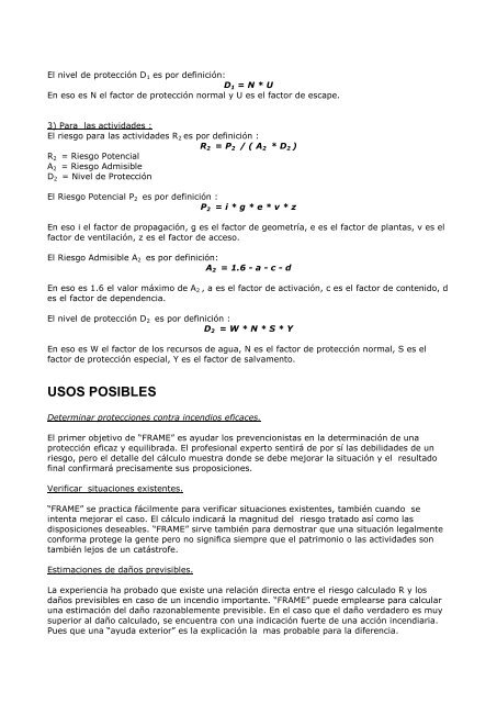 FRAME Fire Risk Assessment Method for Engineering