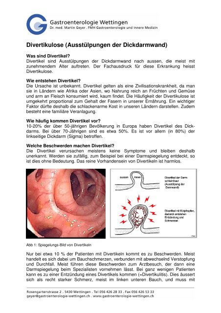 Merkblatt Divertikulose - Gastroenterologie-wettingen.ch