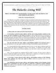 Massachusetts Halachic Living Will - Jewish Law