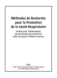 MÃ©thodes de Recherche pour la Promotion de la ... - Tuberculosis