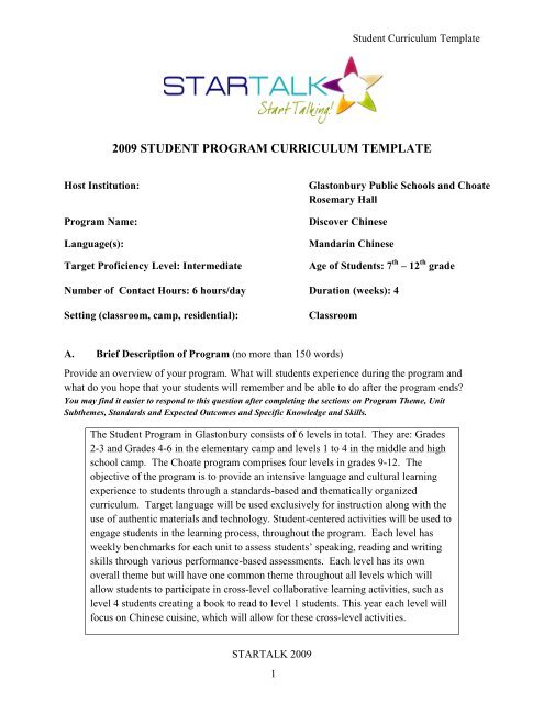 ACTFL Student Curriculum Level 3 068.1 - StarTalk