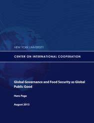 Global Governance and Food Security as Global Public Good