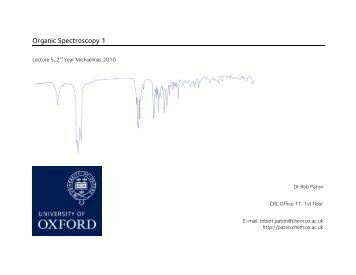 Organic Spectroscopy 1 ! ! - Paton Research Group