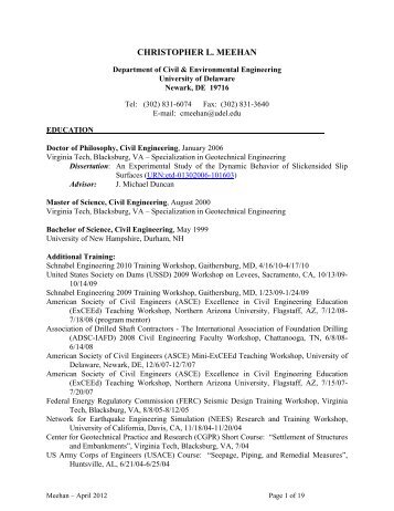 Christopher l. meehan - Civil and Environmental Engineering ...