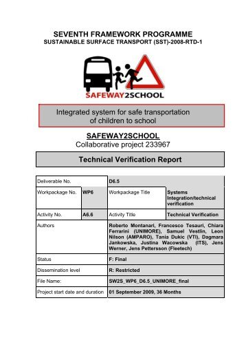 Technical Verification Report (Summary) - SAFEWAY2SCHOOL