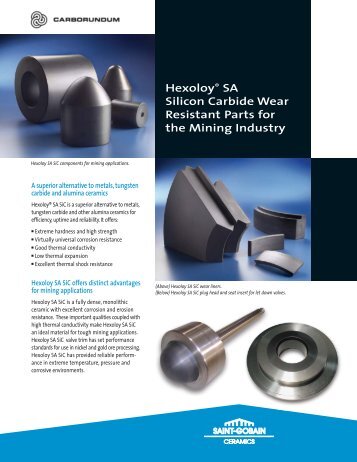 Hexaloy SA Silicone Carbide Wear Resistant Parts for the Mining ...