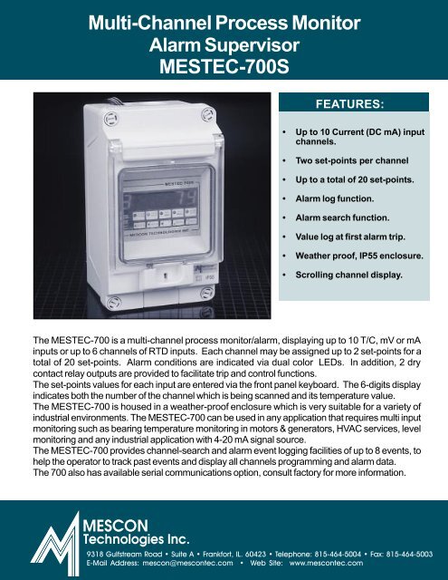 Multi-Channel Process Monitor MESTEC-700S - Delta Strumenti S.r.l.