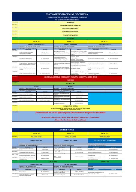 39 CONGRESO NACIONAL DE CIRUGIA - Sociedad de Cirujanos ...