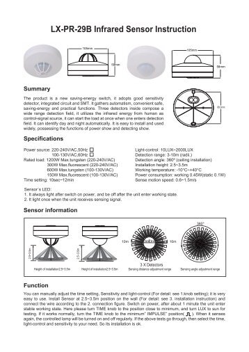 LX-PR-29B Infrared Sensor Instruction - Lexing.com.cn