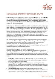 UNTERNEHMENSPORTRAIT DER MONIER GRUPPE