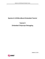 Spartan-6 LX9 MicroBoard Embedded Tutorial Tutorial 5 Embedded ...