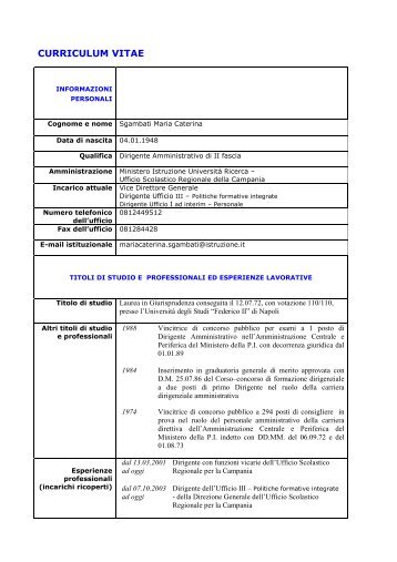 Sgambati Maria Caterina - Ufficio scolastico regionale per la ...
