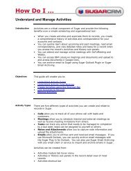 How Do I ... Understand and Manage Activities - SugarCRM