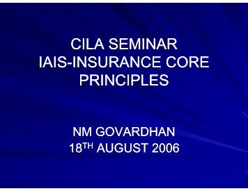 IAIS Core Principles - Actuarial Society of India
