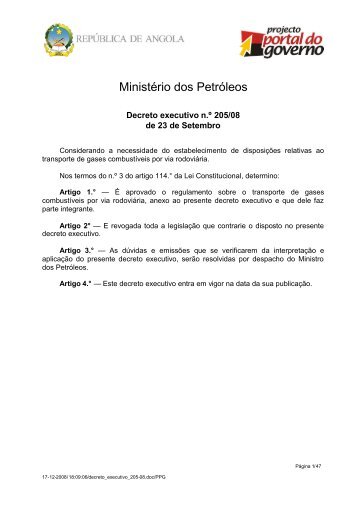 Regulamento sobre o Transporte de Gases CombustÃ­veis por ... - saflii