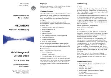 Multi-Party- und Co-Mediation - Universität Heidelberg