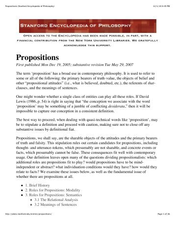 Propositions (Stanford Encyclopedia of Philosophy)