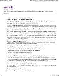 Writing Your Personal Statement - School of Medicine & Health ...