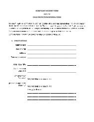 Significant incident and child protection referral form