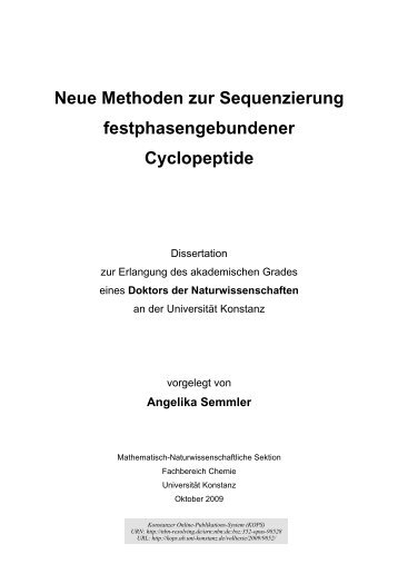 Angelika Semmler - KOPS - Universität Konstanz