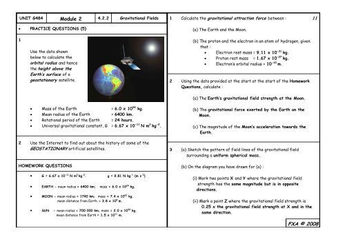 Module 2 FXA Â© 2008 - Animated Science