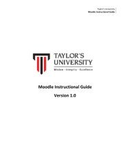 Basic Guide to Moodle - Taylor's Online