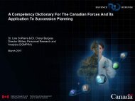 A Competency Dictionary For The Canadian Forces And Its ... - IPAC