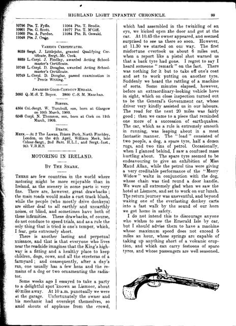 HLI Chronicle 1909 - The Royal Highland Fusiliers