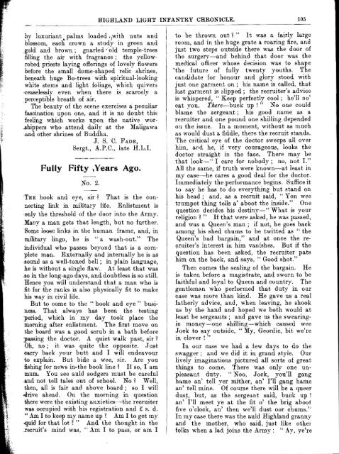 HLI Chronicle 1909 - The Royal Highland Fusiliers