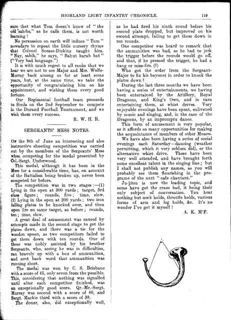 HLI Chronicle 1909 - The Royal Highland Fusiliers