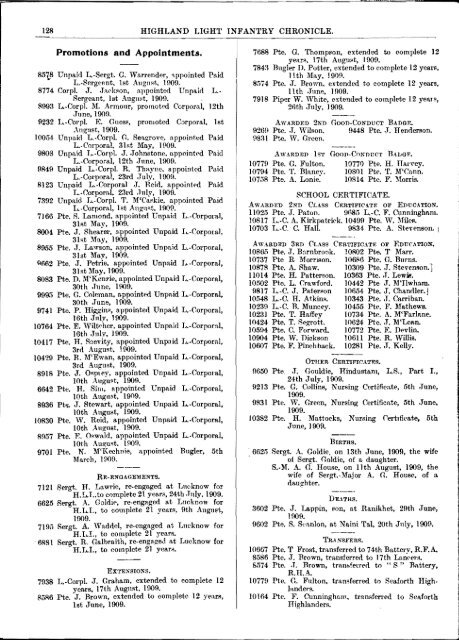 HLI Chronicle 1909 - The Royal Highland Fusiliers