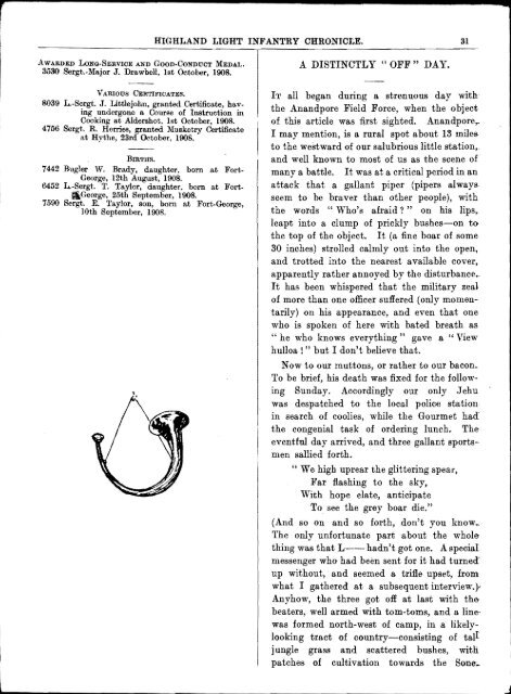 HLI Chronicle 1909 - The Royal Highland Fusiliers