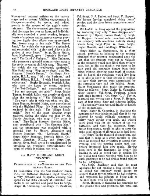 HLI Chronicle 1909 - The Royal Highland Fusiliers