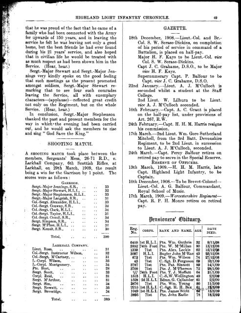 HLI Chronicle 1909 - The Royal Highland Fusiliers