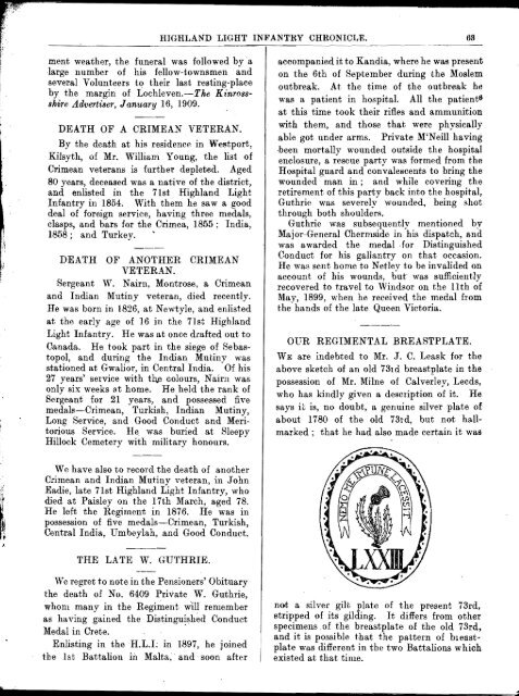 HLI Chronicle 1909 - The Royal Highland Fusiliers