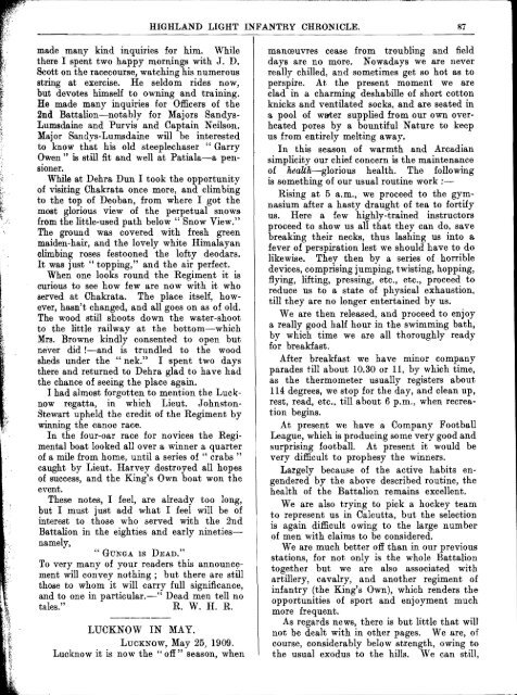 HLI Chronicle 1909 - The Royal Highland Fusiliers